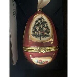 Mr. Christmas Hinged Musical Egg Ornament Trinket Valerie Parr Hill ~ Gift Boxed